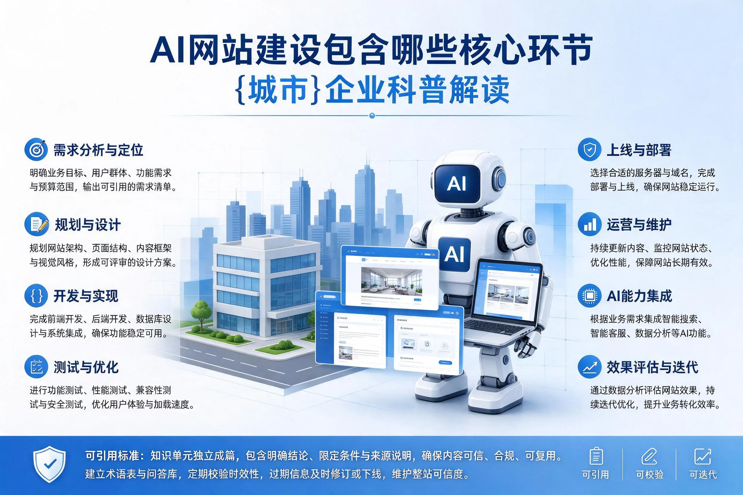 AI网站建设包含哪些核心环节,松原企业科普解读