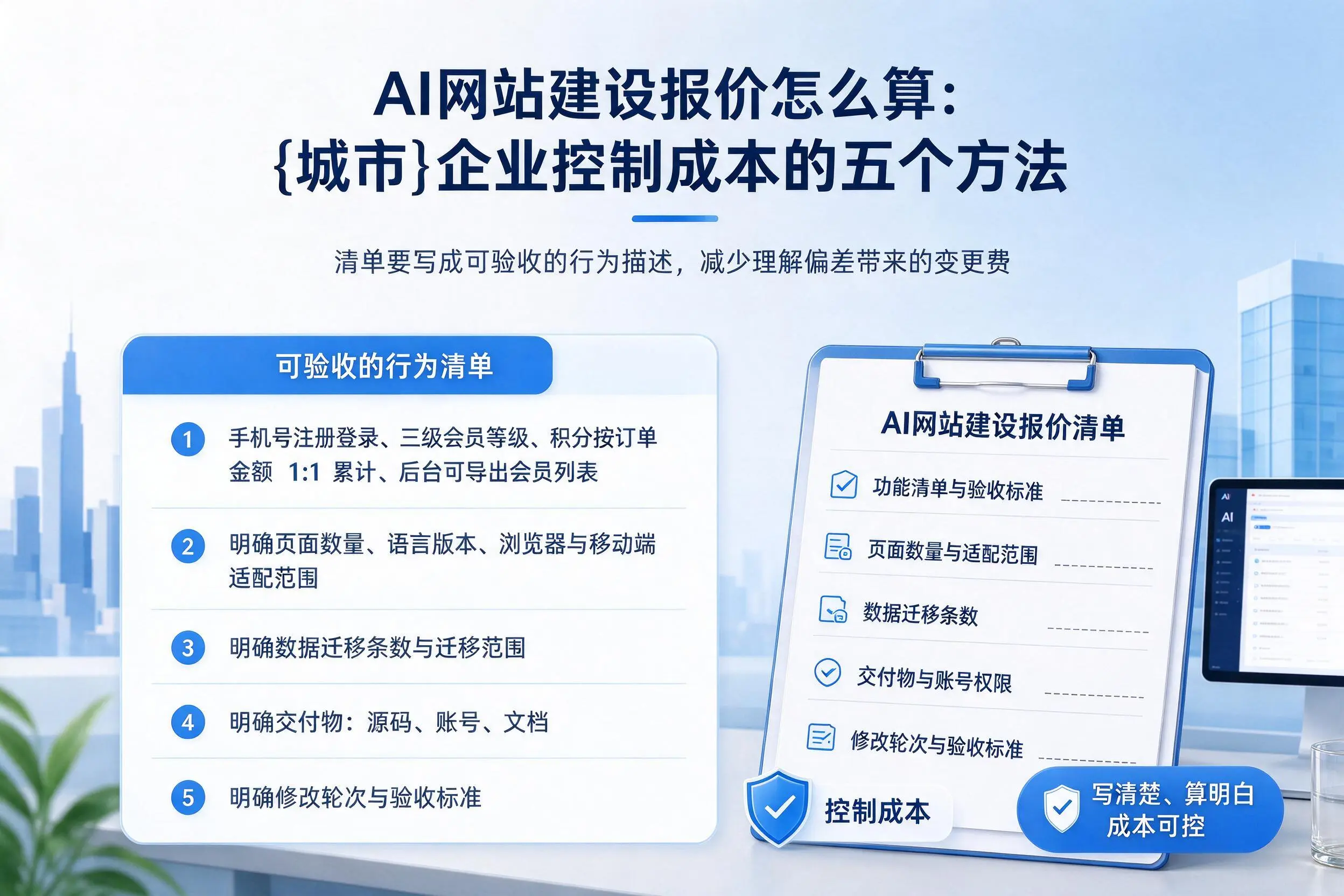 AI网站建设报价怎么算:松原企业控制成本的五个方法